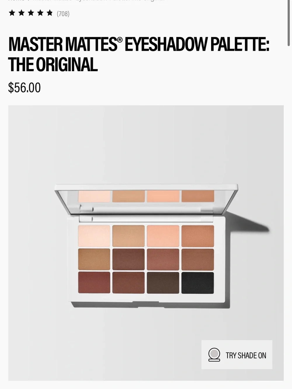 Almost new Makeup by Mario master mattes eyeshadow palette
